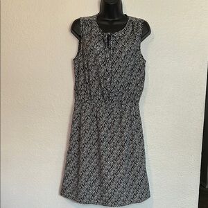 LOFT Black and White Sleeveless Mini Dress